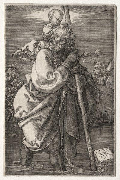 St. Christopher, vänd mot vänster, 1521. av Albrecht Dürer