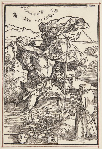 St Christopher i vildmarken med en flygning av fåglar av Albrecht Dürer