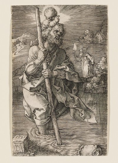 Sankt Kristoffer med huvudet vänt åt höger av Albrecht Dürer