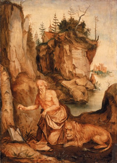 St Hieronymus och lejonet, ca 1500 av Albrecht Dürer
