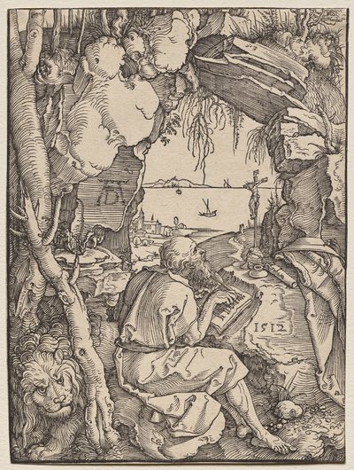 St. Hieronymus i en grotta av Albrecht Dürer