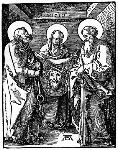 St Veronica med Sudarium mellan St Peter och Paul, 1510, 1936 av Albrecht Dürer