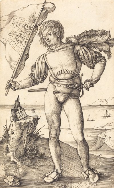Fanebärare, ca. 15021503. av Albrecht Dürer