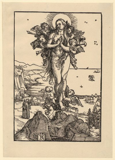Studieblad med fem figurer av Albrecht Dürer
