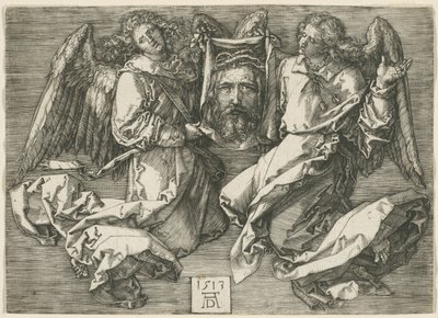 Sudarium visas av två änglar av Albrecht Dürer