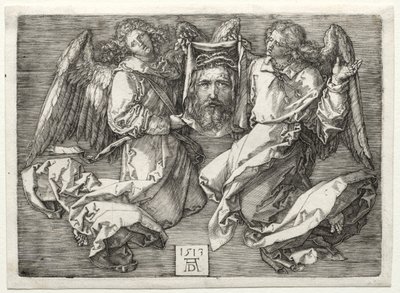 Sudarium visas av två änglar. av Albrecht Dürer