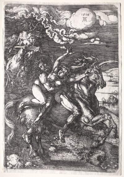 Bortförandet på en enhörning av Albrecht Dürer