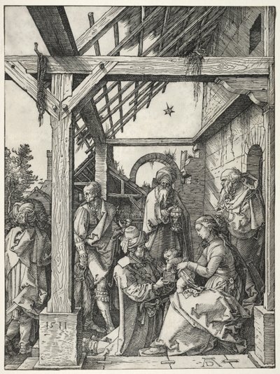 Tillbedjan av Magi av Albrecht Dürer