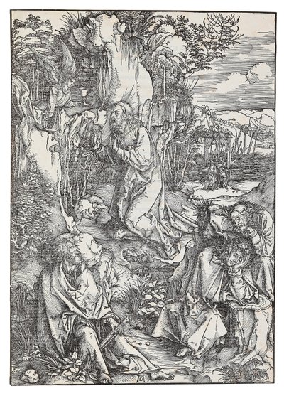 The Agony in the Garden, från serien The Great Passion, ca. 1496. av Albrecht Dürer