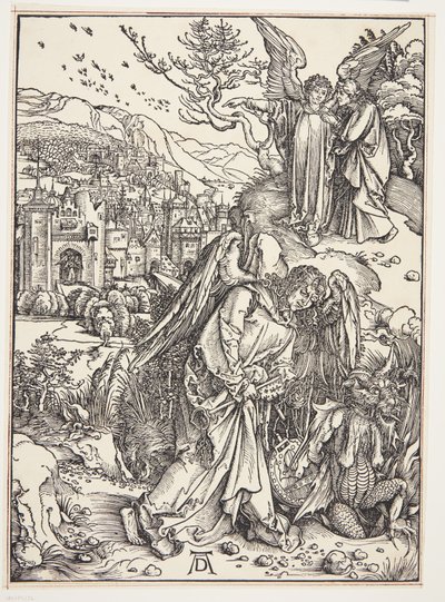 Ängeln som visar Johannes det nya Jerusalem av Albrecht Dürer