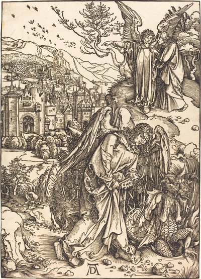 Ängeln med nyckeln till den bottenlösa gropen av Albrecht Dürer