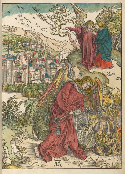 Ängeln med nyckeln till den bottenlösa gropen av Albrecht Dürer