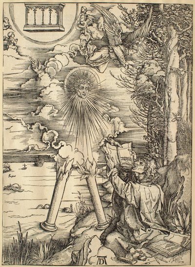 Apokalypsen: Sankt Johannes slukar boken av Albrecht Dürer