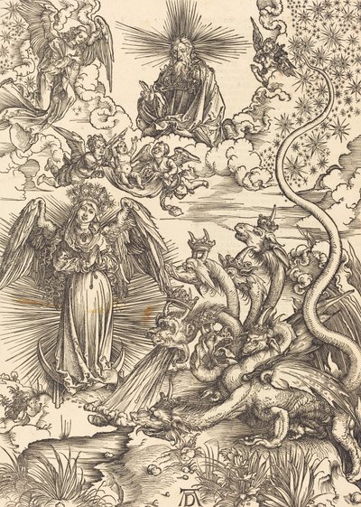 Den apokalyptiska kvinnan, 1498. av Albrecht Dürer