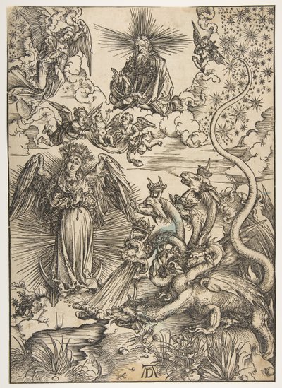 The Apocalyptic Woman, från The Apocalypse, Latin Edition, 1511, 1511. av Albrecht Dürer