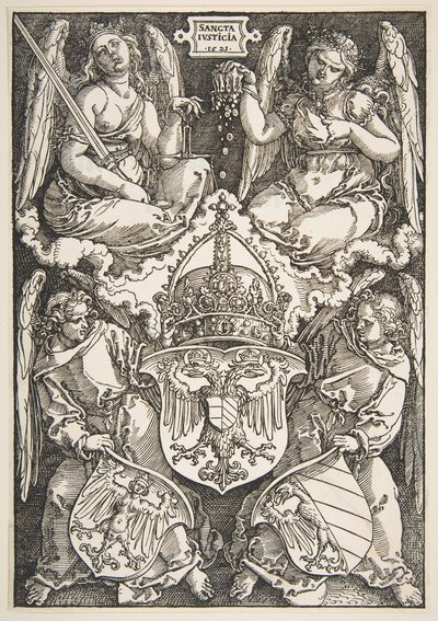 Imperiets och Nürnbergs vapen, 1521. av Albrecht Dürer