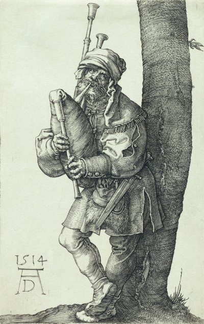 Säckpiparen, 1514 av Albrecht Dürer