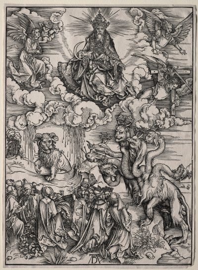 Odjuret med sju huvuden och odjuret med lammshorn av Albrecht Dürer