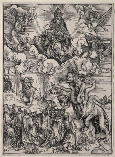 Odjuret med sju huvuden och Odjuret med lammhorn. av Albrecht Dürer