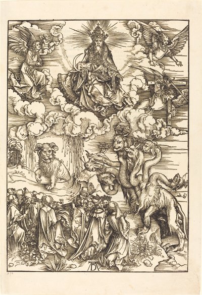 Odjuret med två horn som ett lamm av Albrecht Dürer