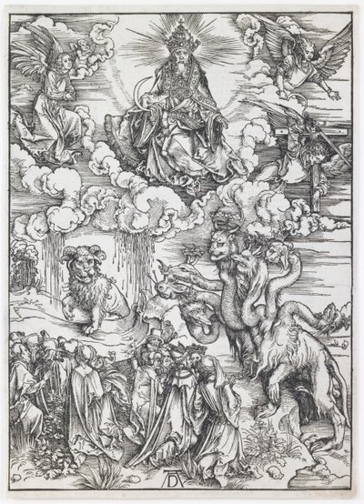 Odjuret med två horn som ett lamm, från serien "The Apocalypse" av Albrecht Dürer
