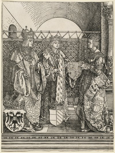Filip den vackras trolovning med Jeanne av Kastilien av Albrecht Dürer