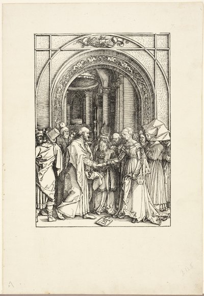 Jungfruns trolovning, från Jungfruns liv av Albrecht Dürer