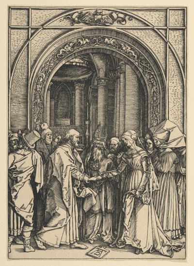 Jungfru Marias förlovning, ur ”Jungfru Marias liv” av Albrecht Dürer