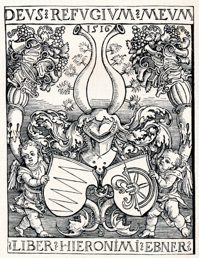 The Bookplate of Jerome Ebner, 1516 1906 av Albrecht Dürer