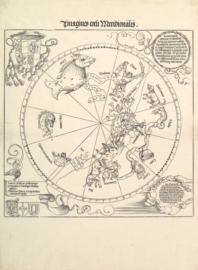 Himmelklotet-södra halvklotet, 1515. av Albrecht Dürer