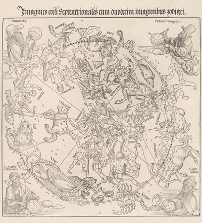 Den himmelska kartan - norra halvklotet, 1515., 1515. av Albrecht Dürer