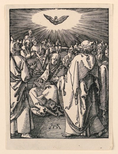 Den Helige Andes nedstigning (Pingstdagen), från The Little Passion-serien av Albrecht Dürer