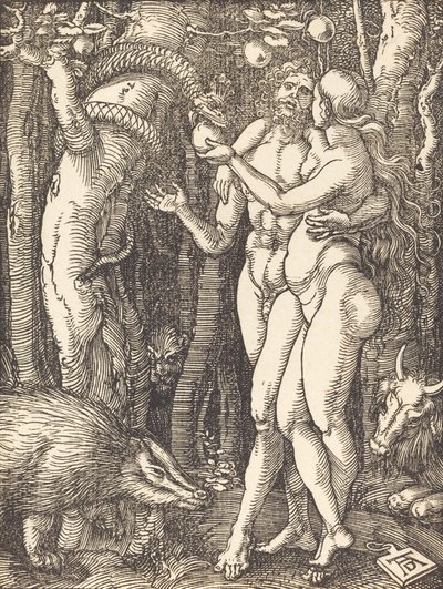 Människans fall, förmodligen ca. 15091510. av Albrecht Dürer