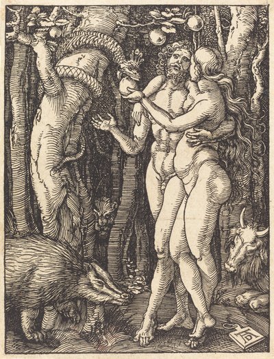 Människans fall, förmodligen ca. 15091510. av Albrecht Dürer