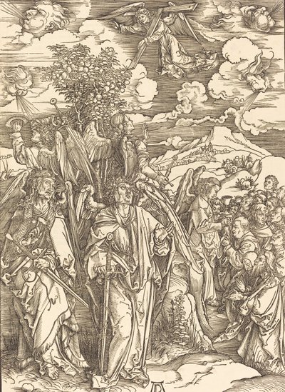 De fyra änglarna som håller vindarna, 1498. av Albrecht Dürer