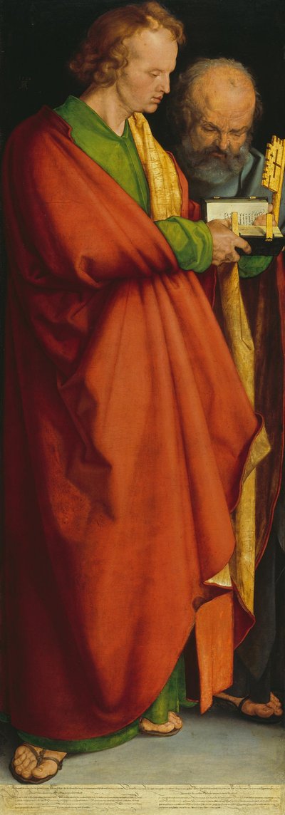 De fyra apostlarna, de heliga Johannes och Petrus av Albrecht Dürer