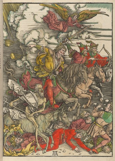 De fyra ryttarna, från Apokalypsen av Albrecht Dürer