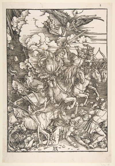 The Four Horsemen, från The Apocalypse, Latin Edition, 1511, ca. 1511. av Albrecht Dürer