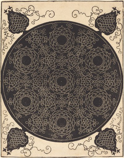 Den fjärde knuten (som kombinerar sju cirkulära grupper av knutar med svarta mittpunkter) av Albrecht Dürer