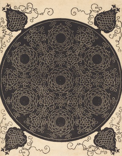Den fjärde knuten kombinerar sju cirkulära grupper av knutar med svarta mittpunkter, troligen 15061507. av Albrecht Dürer