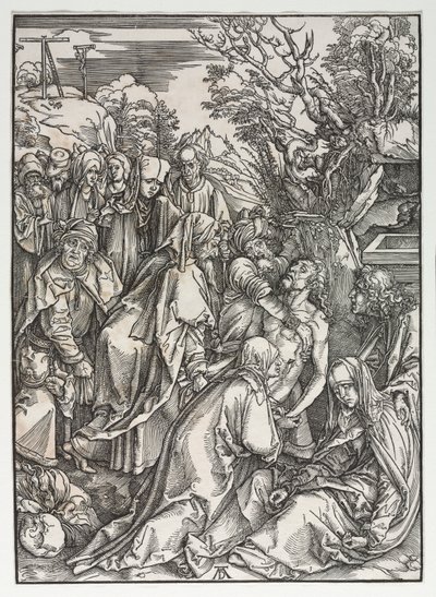 Den stora passionen: avsättningen. av Albrecht Dürer