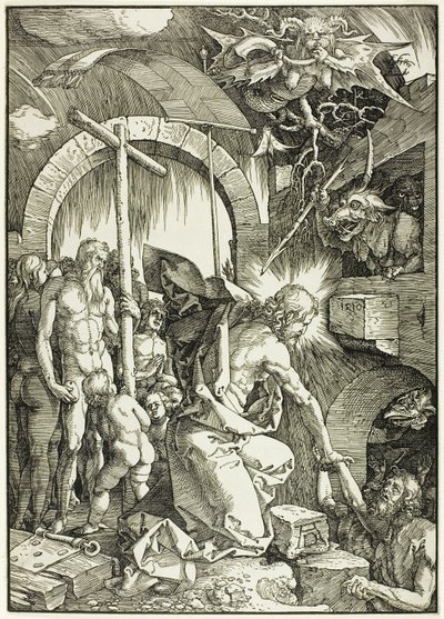 The Harrowing of Hell - Christ in Limbo, tallrik nio från The Large Passion av Albrecht Dürer