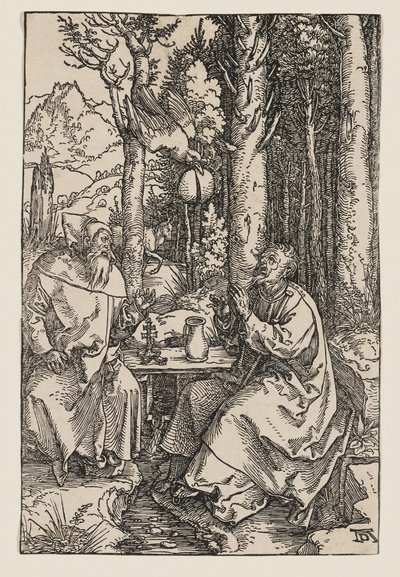 Eremiterna Sankt Paulus och Sankt Antonius av Albrecht Dürer