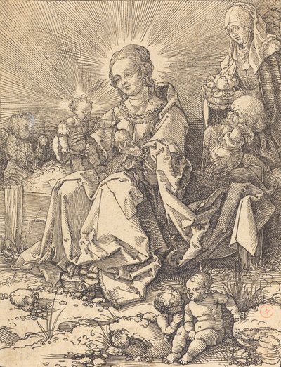 Den heliga familjen på en gräsbänk, 1526. av Albrecht Dürer