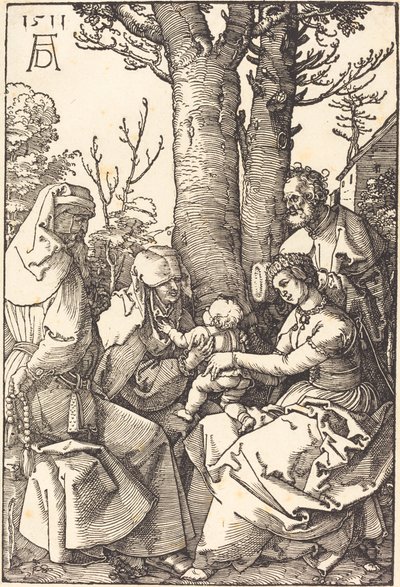 Den heliga familjen med Joachim och Anne under ett träd av Albrecht Dürer