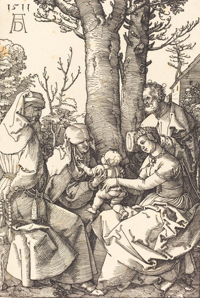 Den heliga familjen med Joachim och Anne under ett träd, 1511. av Albrecht Dürer