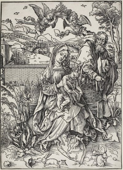 Den heliga familjen med tre harar av Albrecht Dürer