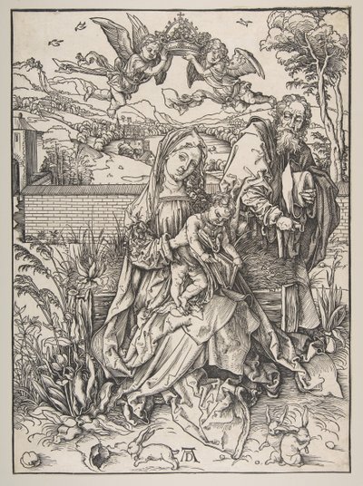 Den heliga familjen med tre harar, ca. 1497-98. av Albrecht Dürer