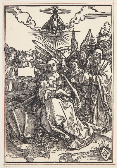Den heliga familjen med fem änglar av Albrecht Dürer