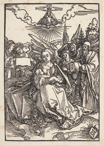 Den heliga familjen med fem änglar av Albrecht Dürer